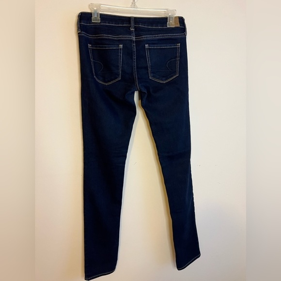 𝅺AMERICAN Eagle skinny stretch navy jeans dark wash size 8 - Picture 2 of 4